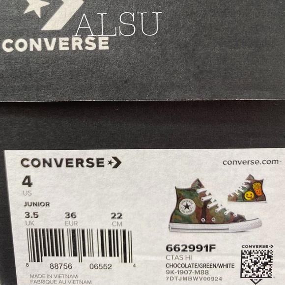 Converse Ctas High Top Canvas Chocolate Green K/W - Picture 8 of 8